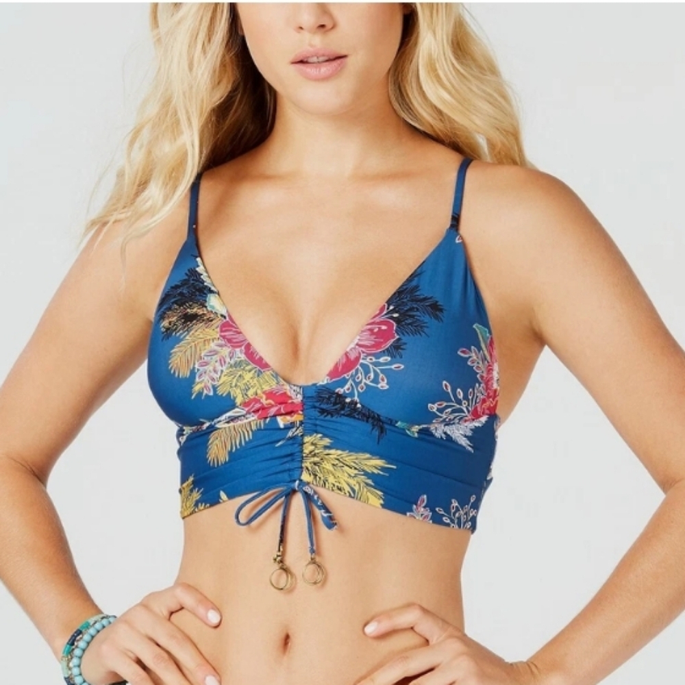 NWT SOLUNA The Moon Shirred Cutout High Waist High Waist Bikini L